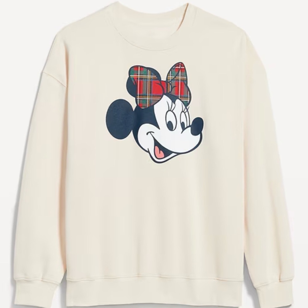 Cream Minnie Mouse Sweater Crew Neck